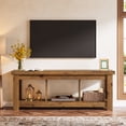 thumbnail image 5 of Tribesigns Brown TV Stand Fits TVs up to 70 in. Solid Wood 63 in. Long Farmhouse TV Console with 3 Open Shelves, 5 of 17