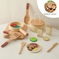 thumbnail image 3 of Wooden Simulation Kitchen Toy Children Pretend To Cook Play House Ice Cream Coffee Machine Toy Baby Early Education Fun Toy Gift, 3 of 7
