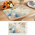 thumbnail image 6 of Beige Beach Coastal Placemats Set of 8 Summer Nautical Coral Shell Botanical Place Mats Indoor Wipeable Table Mats Washable Dining Table Placemats for Kitchen Holiday Party Home Decor 13x19 Inch, 6 of 9