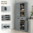 thumbnail image 4 of HOMCOM 72" Kitchen Pantry Storage Cabinet with Adjustable Shelves Gray, 4 of 9