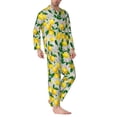 thumbnail image 2 of Fotbe Lemon Seamless Pattern Oil Painting Effect Pijama de Hombre con Estampado de Manga Larga, Conjunto de 2 Piezas, Ropa de Dormir Suave y Cómoda con Bolsillos-Large, 2 of 7