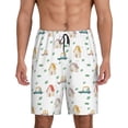thumbnail image 1 of Balery Cartoon House Pantalones cortos de pijama de punto de algodón para hombre con cinturilla y bolsillos-X-Large, 1 of 6