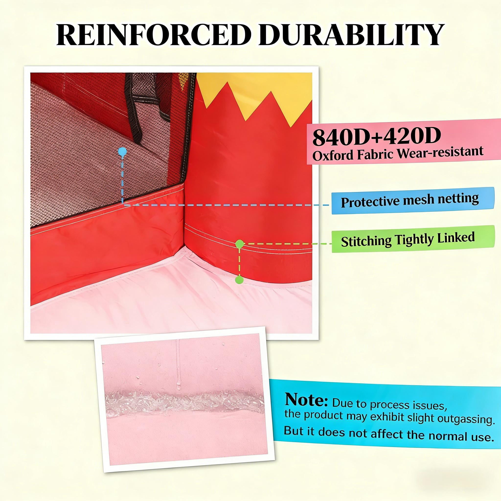 Flamingo Themed Inflatable Bounce House, 4-in-1 Bouncy Castle with Slide, Ball Pit & Basketball Hoop, Oxford Fabric, 60s Quick Inflation, for Kids Ages 3-8
