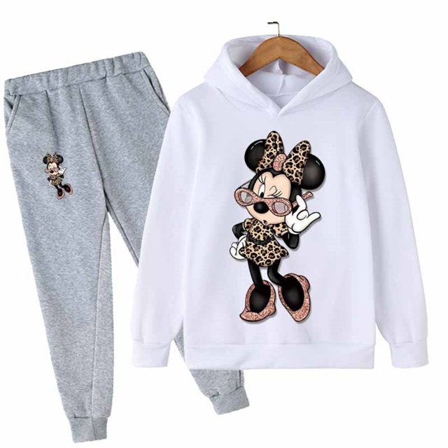Mickey Mouse Hoodie Kids Clothes Girls Teen Boys Autumn Hoodies For Children Disney Clothing Sets Kawaii Minnie Sweatshirts150CM Gao Jinjia LED