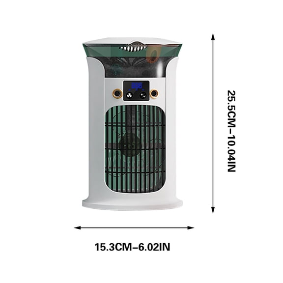 Portable Air Conditioner Humidifier Atmosphere Light Fan USB Cooler Air Conditioner, 3 In 1 Function, Office Household Essential Cooler White
