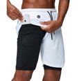 thumbnail image 1 of Men's Workout Shorts Stretch Running Shorts Quick Dry Lightweight Summer Shorts with Zipper Pockets, 1 of 5