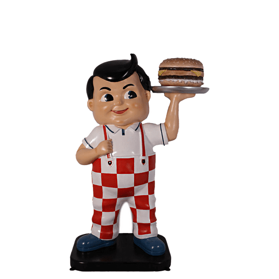 Boy Holding Hamburger Life Size Statue