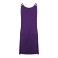 thumbnail image 5 of UPPADA Plus Size Summer Dress for Women Soft Spaghetti Strap Sleeveless Sundress Summer Midi Dress Hawaiian Bohemian Beach Cover up Dress Solid Casual Dress Purple,XL, 5 of 7