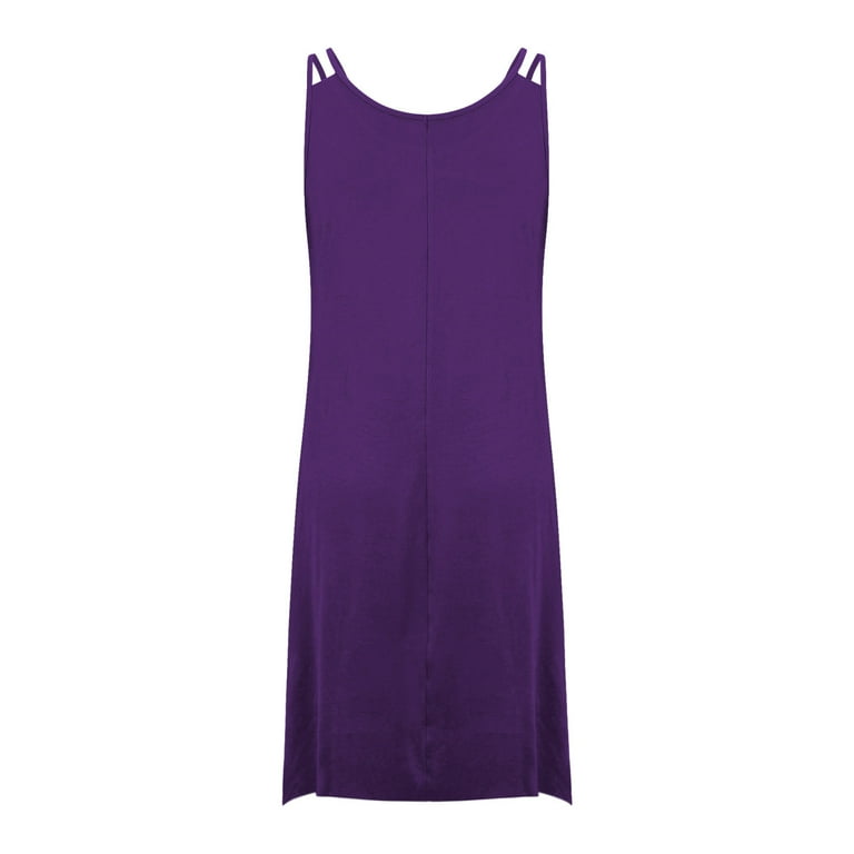 Plus Size Sleeveless Dresses for Curvy Women Casual Spaghetti Strap Flowy  Summer Dresses Irregular Hem Women's Fashion, Dark Purple, XXXXL -  Walmart.com