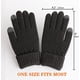 thumbnail image 5 of 2 pares de guantes de invierno para pantalla táctil para mujer, guantes de punto con forro polar cálido, guantes de invierno con puños elásticos para enviar mensajes de texto (negro+gris), 5 of 5