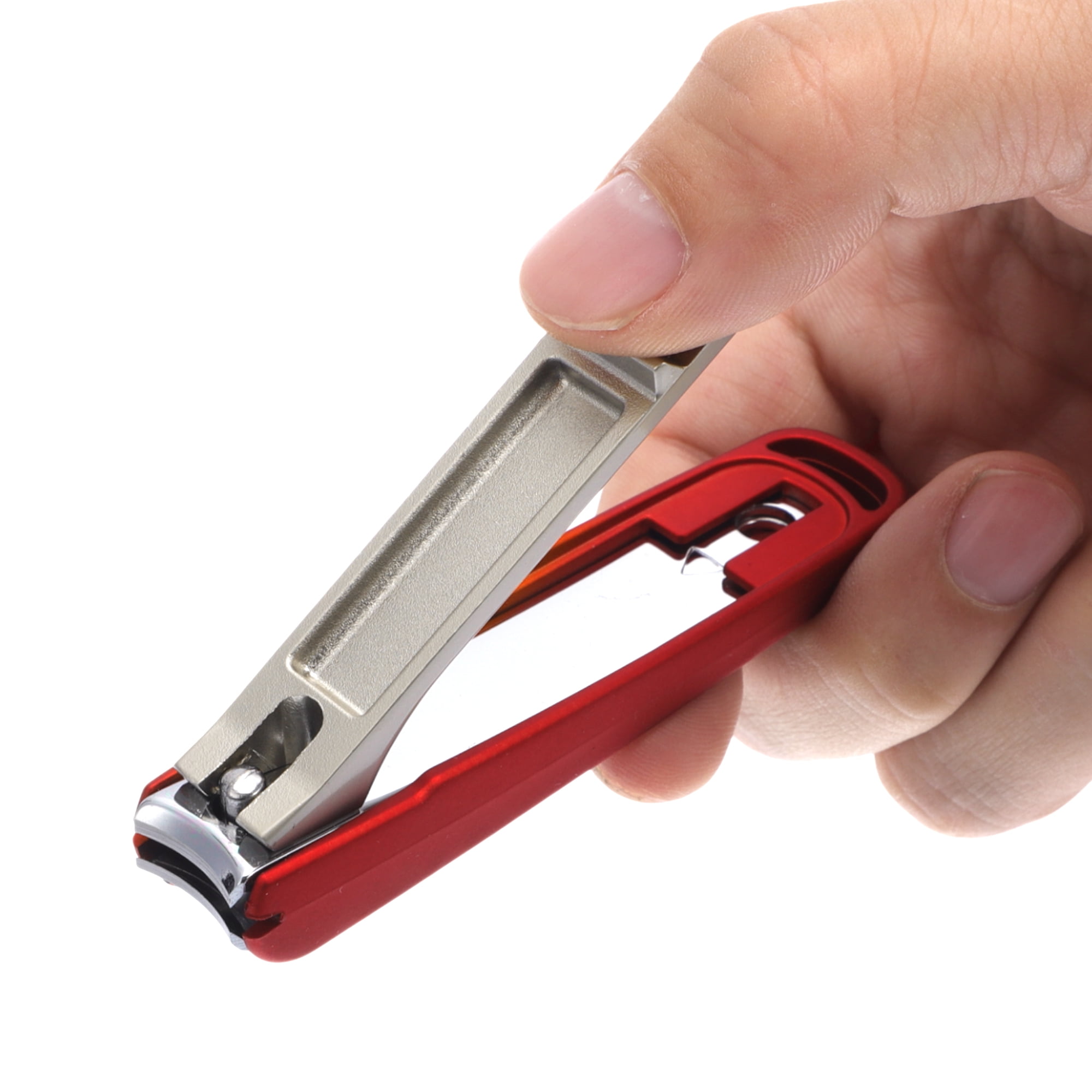 Unique Bargains Portable Splash-Proof Nail Clippers Kit 1 Set Red