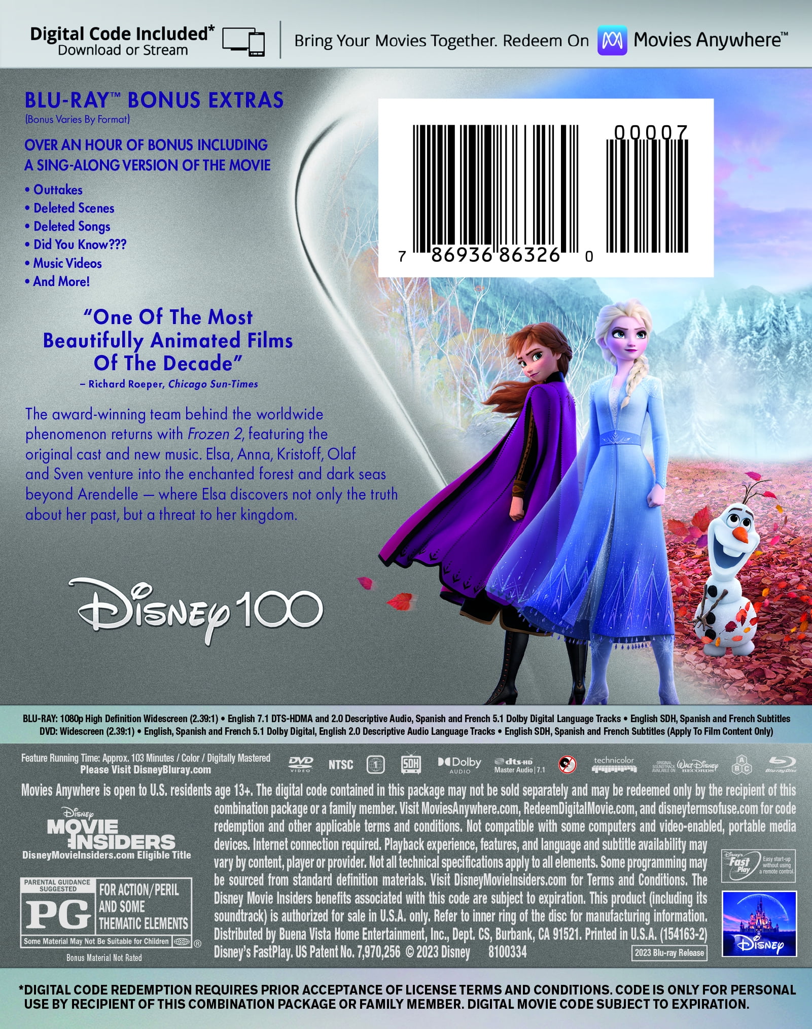 Frozen II (Blu-ray + DVD + Digital Copy), Walt Disney Frozen II (Blu-ray + DVD + Digital Copy), Walt Disney