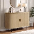 thumbnail image 2 of ROGALIS 40" Sliding Tambour Door Buffet Cabinet, Sideboard with Adjustable Shelves for Kitchen Living Room Hallway Entryway, Oak, 2 of 6