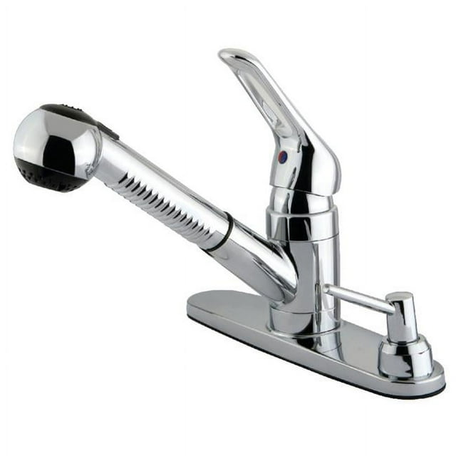 Kingston Brass KB701SPDK 2.13 in. Pull-Out Kitchen Faucet, Polished Chrome