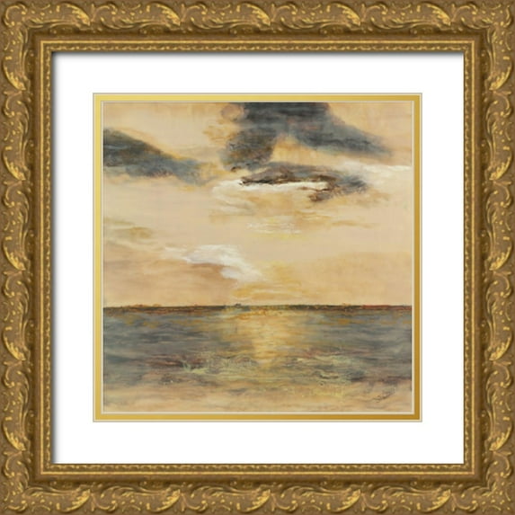Shanti, Shima 26x26 Gold Ornate Wood Framed with Double Matting Museum Art Print Titled - Color of Silence