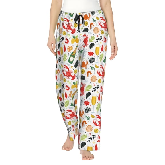 Vsdgher Crabs Shrimps Women’s Womens Pajama Pants, Lounge Wide Leg PantsLounge Pants,Sleep Bottoms, Lounge for Women-