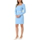 thumbnail image 4 of INSPIRE CHIC Vestido de Oficina Elegante para Mujer con Escote Corazón, Cinturón y Corte Lápiz XS Azul Cielo, 4 of 6