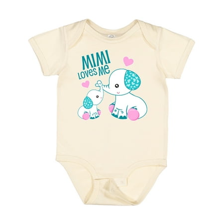 

Inktastic Mimi Loves Me-cute Elephants Gift Baby Boy or Baby Girl Bodysuit