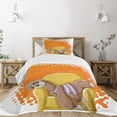 thumbnail image 3 of Ambesonne Sloth Quilted Bedspread Set 2 Pcs, Lazy Female on the Couch, Twin Size, Orange Yellow, 3 of 6