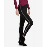 HUE Women's Black / Silver Metallic Tuxedo Ponte Knit Leggings Size S