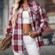 thumbnail image 5 of Neewe Womens Plaid Print Shirt Long Sleeve Collar Button Down Blouses Lightweight Tops for Fall (XS-2XL), 5 of 8