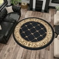 thumbnail image 7 of Sensation Traditional 5' Round Black and Beige Polypropylene Indoor Area Rug, 7 of 7