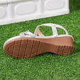 thumbnail image 6 of CYMMPU Women's Glitter Crisscross Strap Wedge Sandals, Open Toe Slip On Slingback Summer Outdoor Footwear Silver 41, 6 of 9