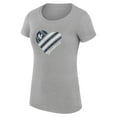 thumbnail image 2 of Women's G-III 4Her by Carl Banks  Heather Gray New York Yankees Super-Slim Fit Lightweight Heart Graphic T-Shirt, 2 of 5
