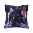 thumbnail image 1 of Fundas de almohada de terciopelo negro de Pesadilla antes de Navidad para sala de estar, sofá, dormitorio, fundas de cojín cuadradas sólidas suaves decorativas con cremallera invisible, sin inserto., 1 of 5