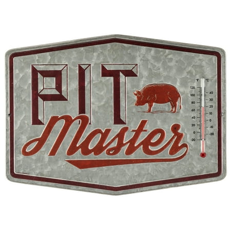 Pit Master Embossed Metal Thermometer