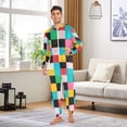 thumbnail image 6 of FORMRS Onesies Pajama for Adults Unisex Hoodie Winter Jumpsuit One Piece Sleepwear, Sizes S-2XL, Blue Checkered Pattern, 6 of 7