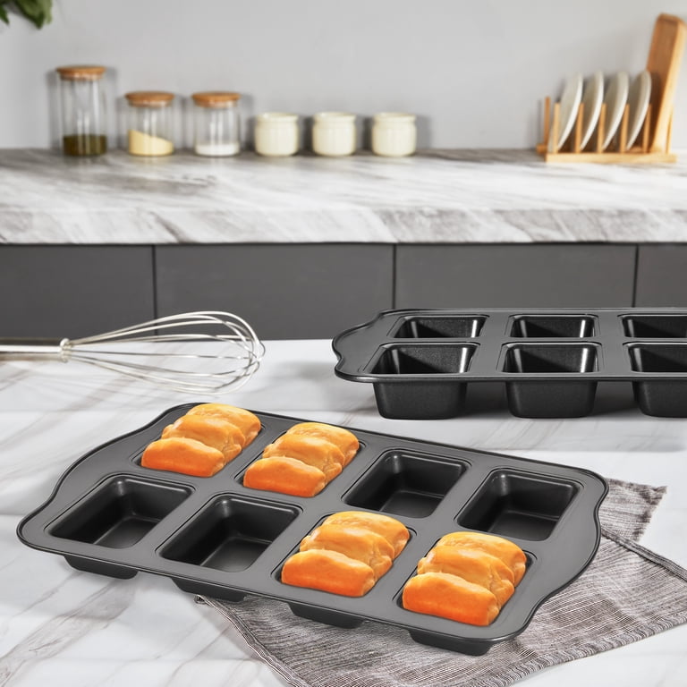 HONGBAKE 8-Cavity Mini Loaf Pans, 2 Pack Nonstick photo 2