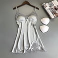 thumbnail image 2 of DISKEBUISS Women Lace Lingerie Spaghetti Strap Sexy Solid Color Nightwear Size S-XXL, 2 of 3