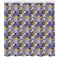 thumbnail image 3 of Ambesonne Purple and Yellow Shower Curtain, Smart Cat Art, 69"Wx75"L, Multicolor, 3 of 3