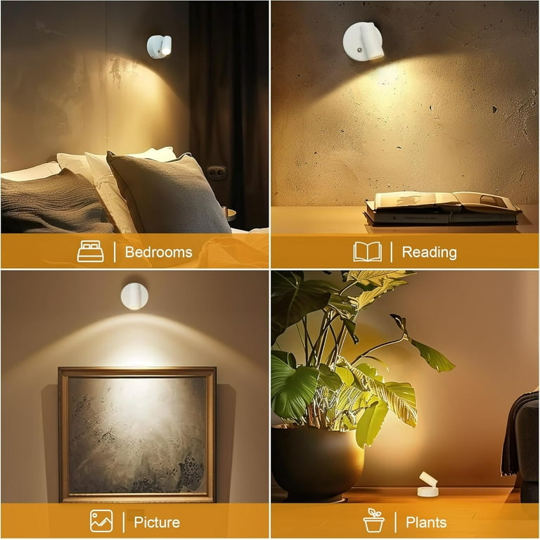 LED Spotlight With On/Off Switch - Adjustable Warm White Indoor Lighting For Plants, Art & Decor | Portable 110V Plug-in Spotlight