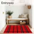 thumbnail image 3 of ODIKA 4'x6' Machine Washable Non-Slip Area Rug, Festive Plaid Holiday Celebration High Traffic Rug with Pad, Red, 506594, 3 of 8