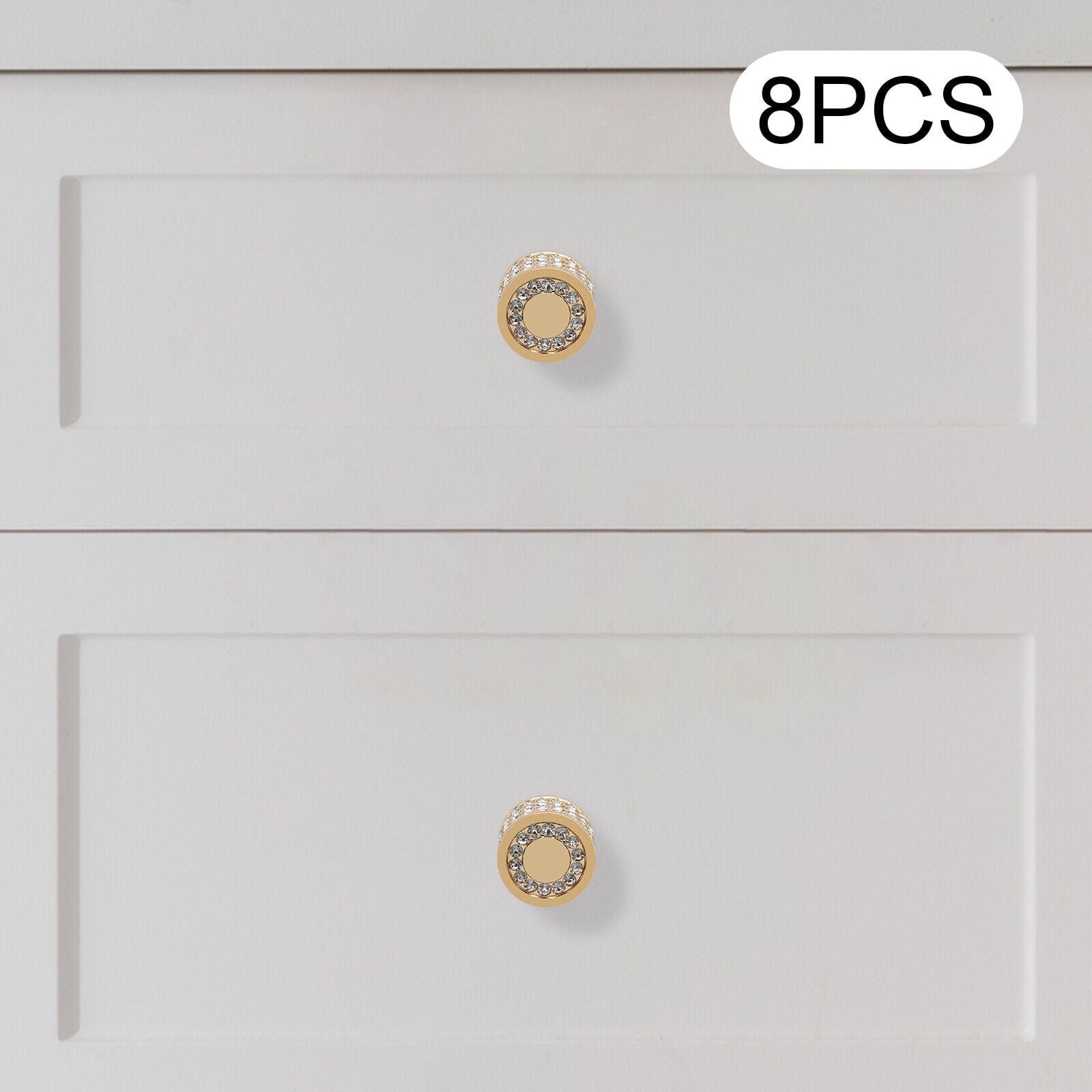 Miumaeov Crystal Brass Door Knobs Clear Diamond Cupboard Drawers Furniture Handle Cabinet