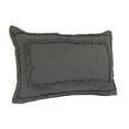 thumbnail image 6 of LR Home Ox Bay Gray Bordered All-Natural Cotton Pillow Cover, 6 of 8
