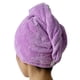 thumbnail image 5 of Injueey Toalla de secado de pelo de terciopelo Coral, botón de turbante absorbente transpirable, sombrero de secado de pelo, gorros para el púrpura 5piezas, 5 of 6