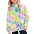thumbnail image 2 of Atogsazn Kids Boys 1/4 Zip Sweatshirt Childrens Casual Tie Dye Long Sleeve Pullover Sweater Fall Winter Outerwear Green 11-12 Years Fashion, 2 of 9