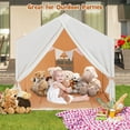 thumbnail image 2 of Costway Kid's Play Tent Toddler Playhouse Castle Solid Wood Frame with Washable Mat Orange, 2 of 10