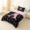 thumbnail image 2 of Erosebridal Cute Pink Bowknot Kids Twin Comforter Sets,Dreamy Princess Style A Alphabet Bedding Set For Girls,Pink Reversible,2-Piece, 2 of 7