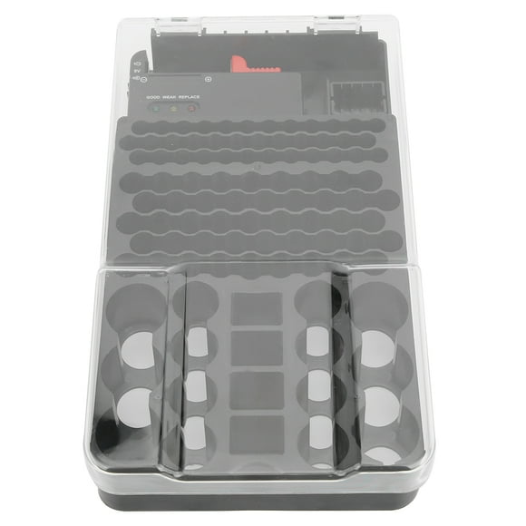 Battery Casewith Battery Tester,Multi Functional 104 Grids Battery Holder Battery Case Built for the Future