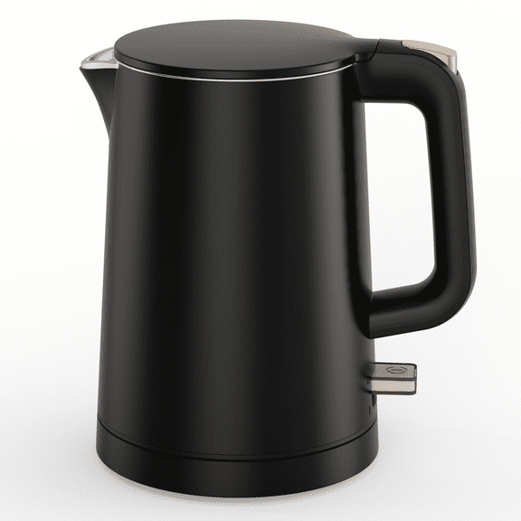 Small Electric Kettle, 0.8L Water Boiler & Heater, 1000W Hot Tea Pot, Double Wall Stainless Steel Cool Touch, Mini Coffee Kettle with Auto Shut Off & Boil Dry Protection, BPA-Free, Black