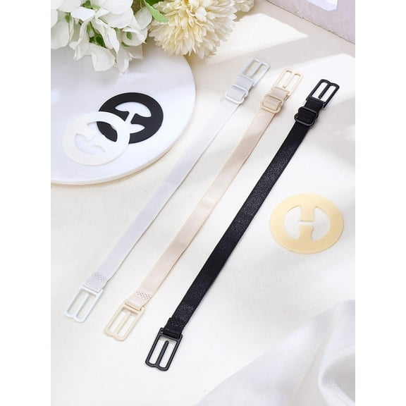 6Pcs Bra Straps Clips Plastic Bra Strap Clips Nylon Non-Slip Bra Straps Adjustable Keep Brassiere Straps in Place Brassiere Clips to Make Racerback Brassieres Extender Accessories 44x1.2mm diy