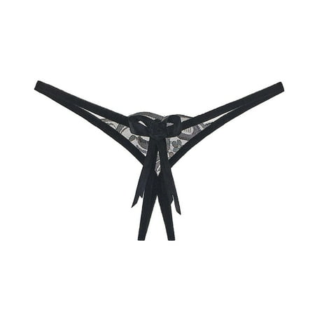 HCNTES Women Thong Bragas Sexy Panties Thong Lace Word Pants Ladies Briefs Underwear(One Size Black)