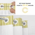 thumbnail image 2 of No Hook Shower Curtain and Liner Set, Light Yellow Striped Washable Fabric Shower Curtains for Bathroom, Bathtub, Farmhouse Stripes Modern Vintage Waterproof Bathroom Curtains 60W x 72H, 2 of 9