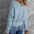 thumbnail image 5 of Going Out Tops for Women LEBONYARD Womens Sweaters Clearance under $5,Women's Casual Sexy Fashion Solid Color Sleeve V-Neck Ruched Pullover Blouse Tops Light Blue XL, 5 of 9