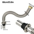 thumbnail image 2 of Bathroom 40/60cm Stainless Steel Sink Siphon Waste Drain Flexible Pipe Hose, 2 of 8