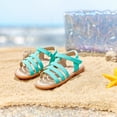 thumbnail image 3 of Girls Sandals Toddler Summer Dress Shoes Gladiator Beach Flat Sandals(TB2236 Green/9M), 3 of 6